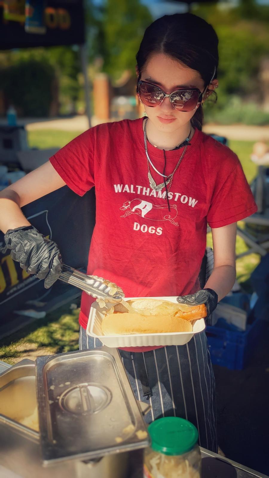 Walthamstow Dogs founder working at the grill