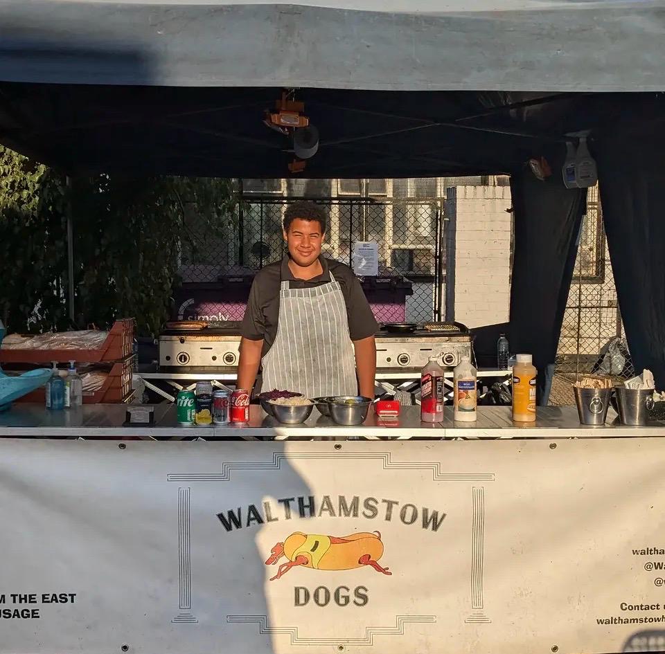 Walthamstow Dogs chef at the grill during a private event